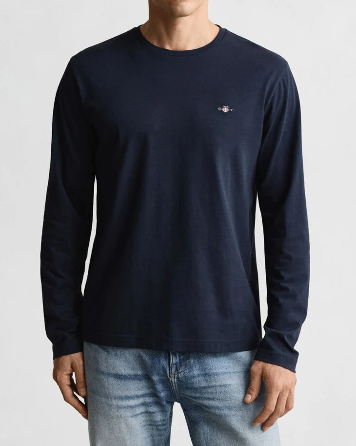 GANT Shield LS T-Shirt - Evening Blue