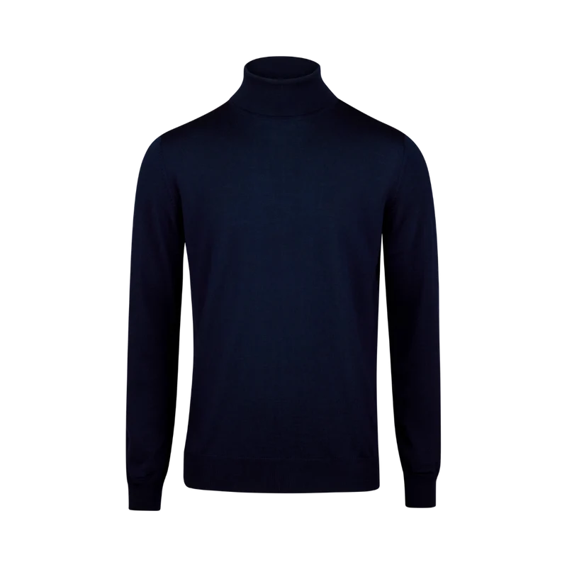 Pullover Knitted Roll Neck - Navy