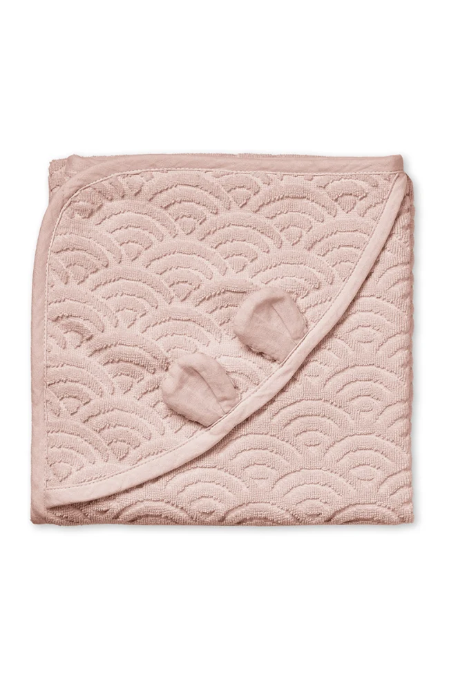 Towel Baby Hooded w/ ears - Dusty Rose