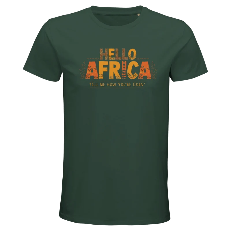 T-shirt Herr - Hello Africa | Ekologisk figursydd