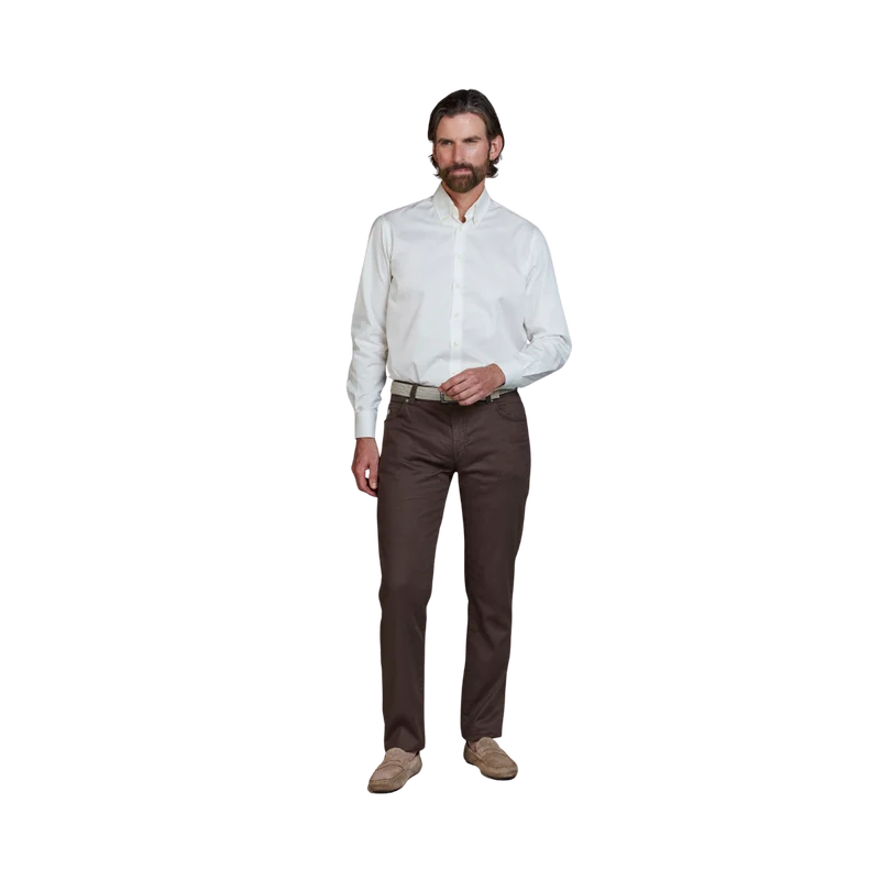 5-Pkt Linen Blend - Dark Brown