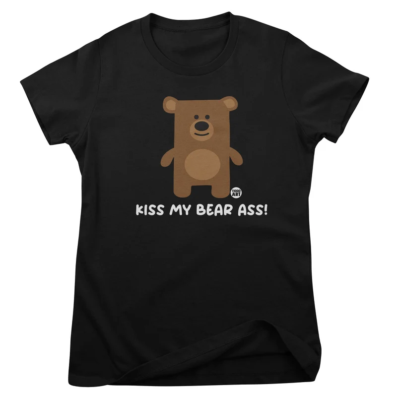 Kiss My Bear Ass - Don't Care Bear Girly Top