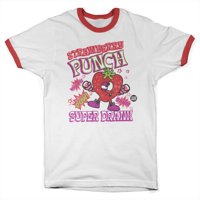 Strawberry Punsch Super Drank - ToddArt Ringer Tee