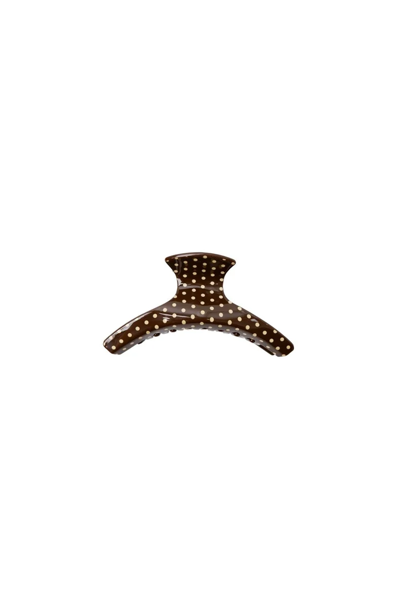 Black Colour - Bcmaze Hair Claw 6077 - Brown Dot