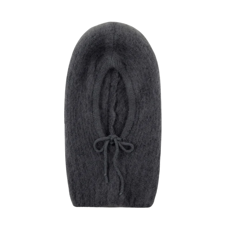 Merle Knit Balaclava - Medium Grey Melange