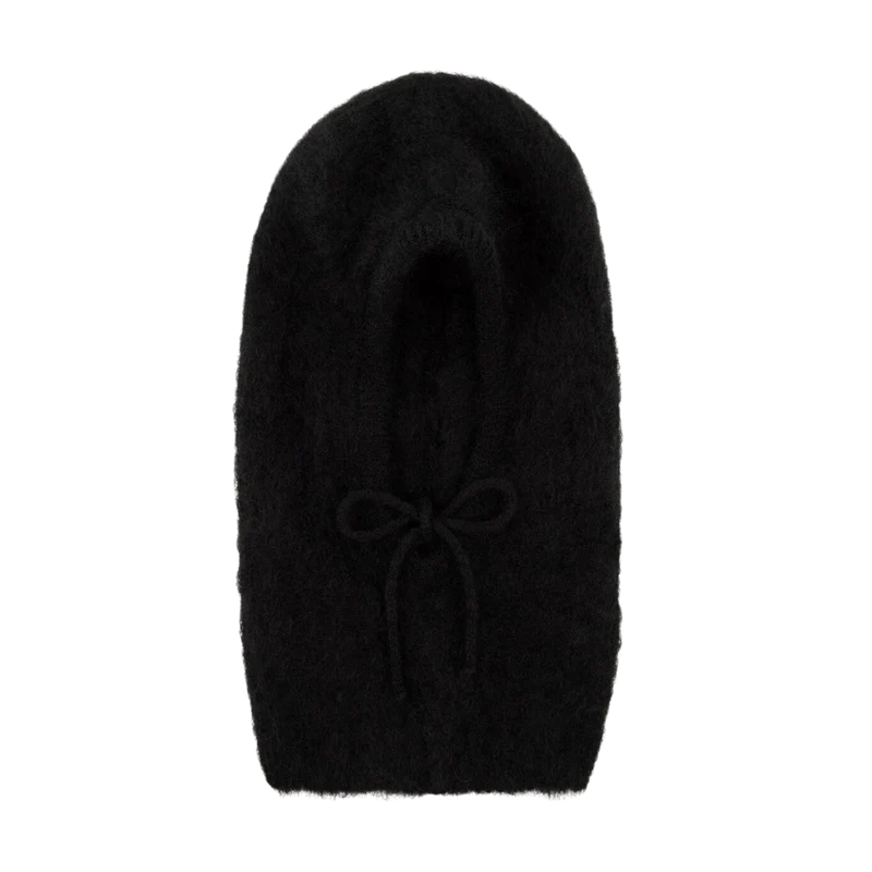 Merle Knit Balaclava - Black