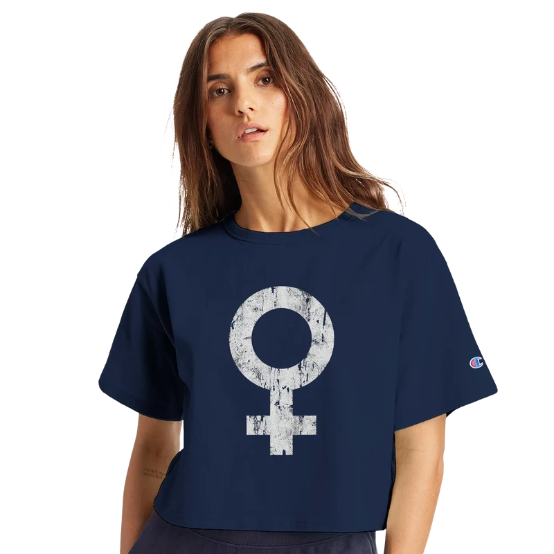Feminist – Cropped T-shirt från Champion (Dam)