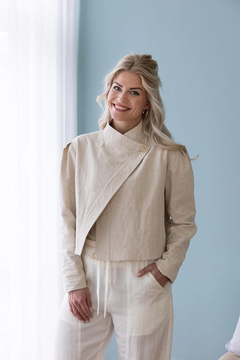 Molly&My x Melanie Due - Stephanie S Ramie Blazer 168513 - 815 - Natural