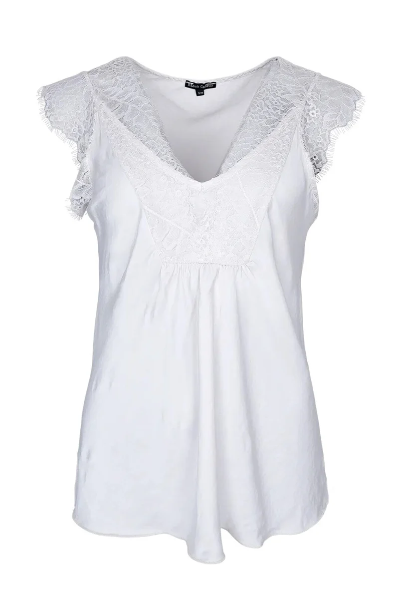 Black Colour - Bcbilly Lace Top Vintage Dyed - Ivory