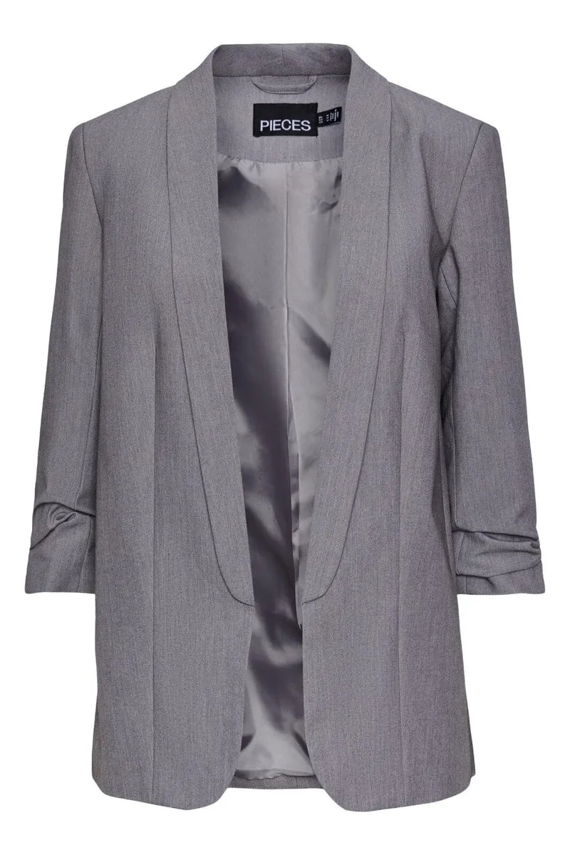 Pieces - Pcbosella 3/4 Blazer - 3423753 Light Grey Melange