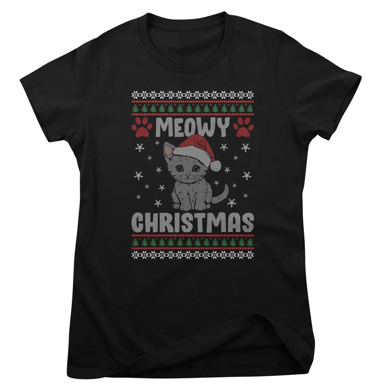 Meowy Christmas Girly Top
