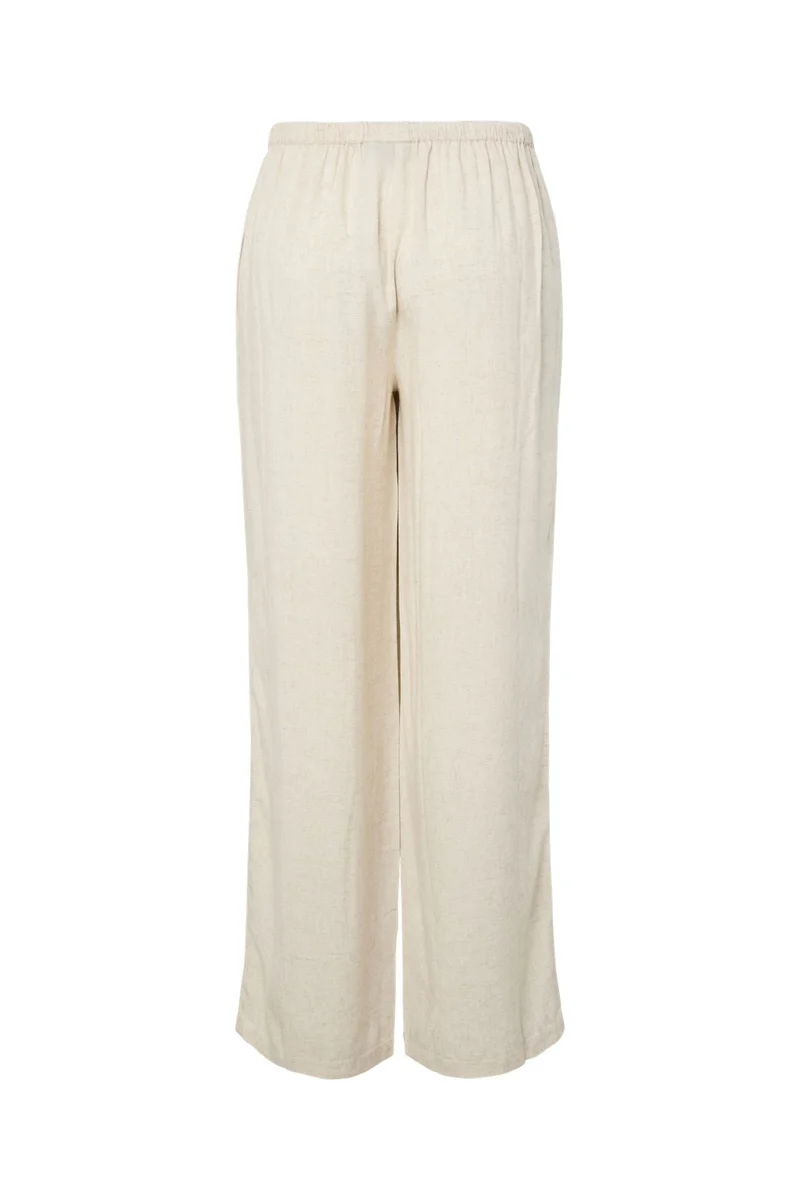 Pieces - Pcpia Lw Tie Pants - 5061113 Birch Melange