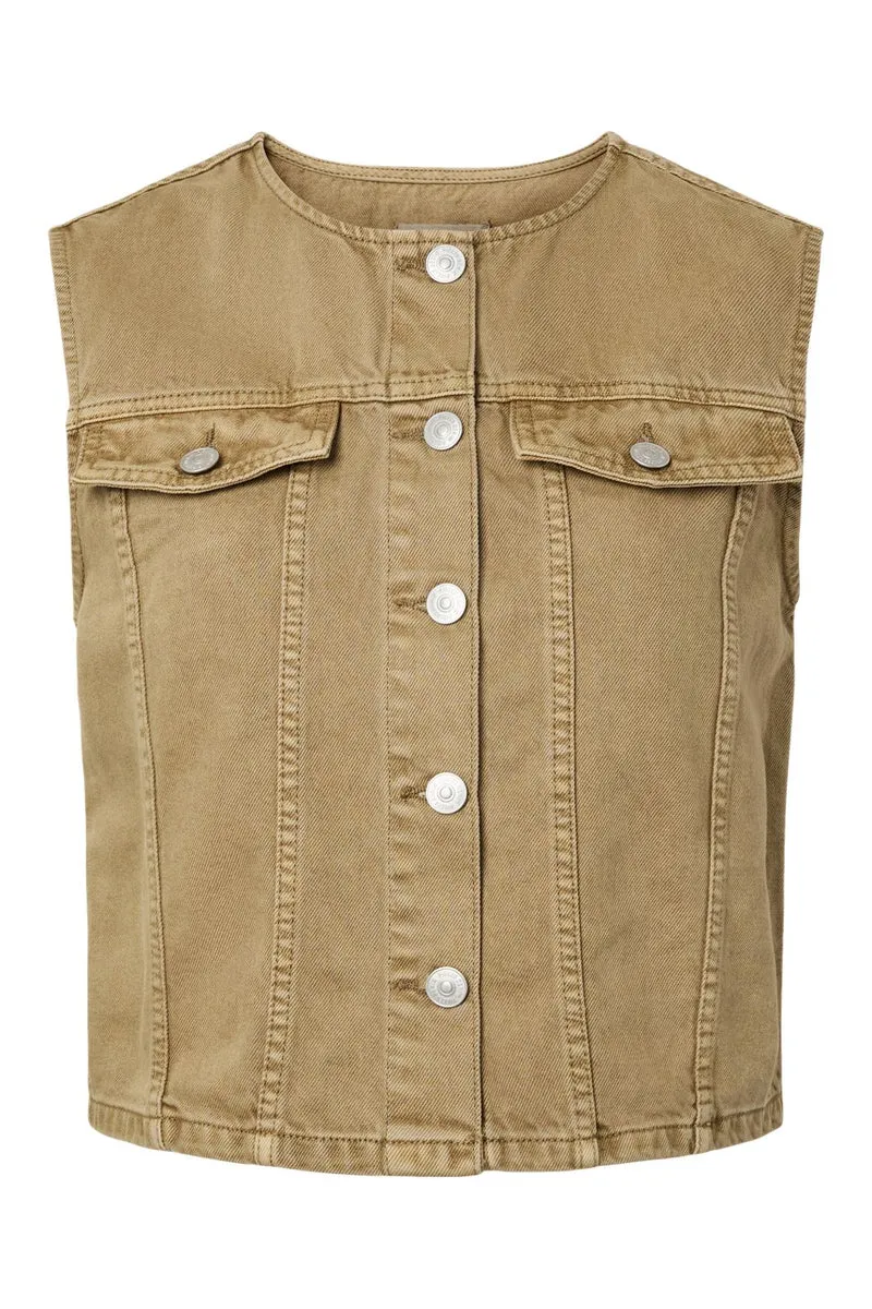 Pieces - Pckate Vest - 5011190 Cedar Heavy Wash