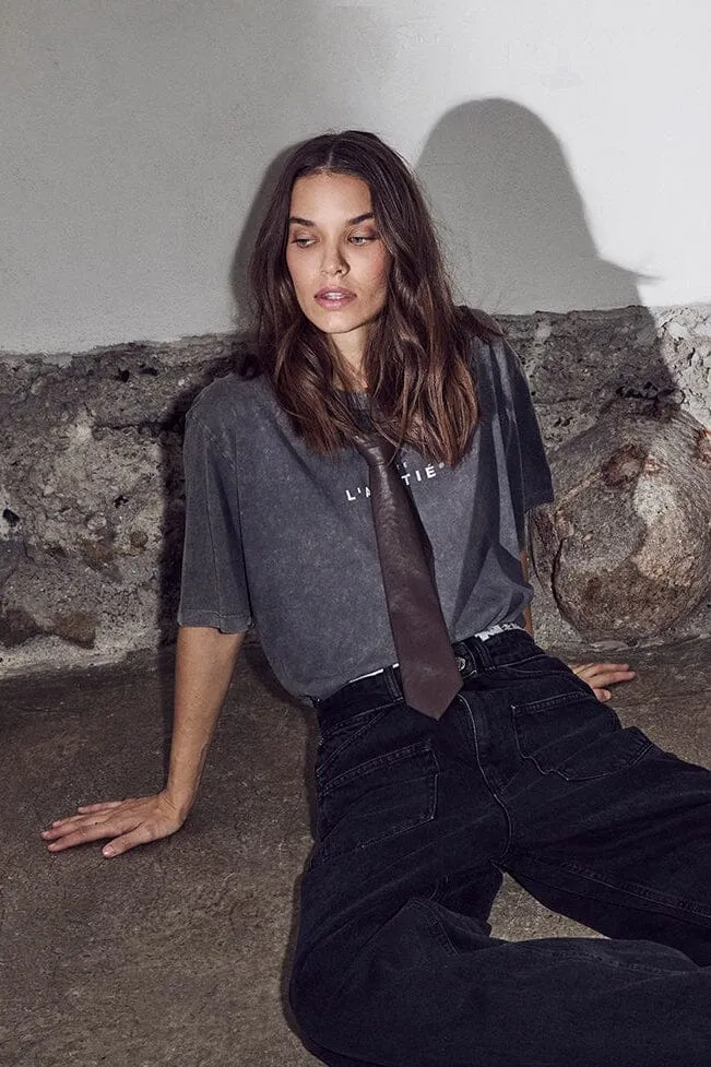 Haute L'Amitié - Noma Logo Loose Acid Tee HL10507 - Black Acid Wash