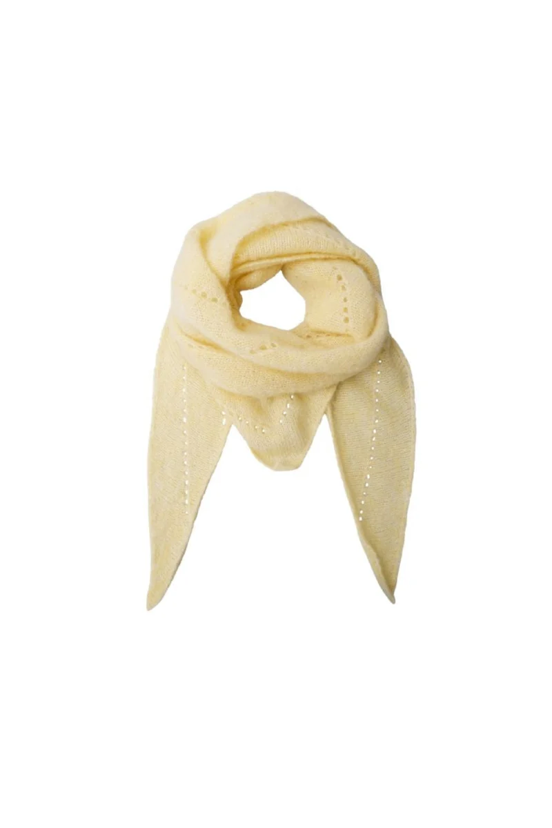Black Colour - Bcdell Knitted Mini Scarf 208327 - Lt. Yellow