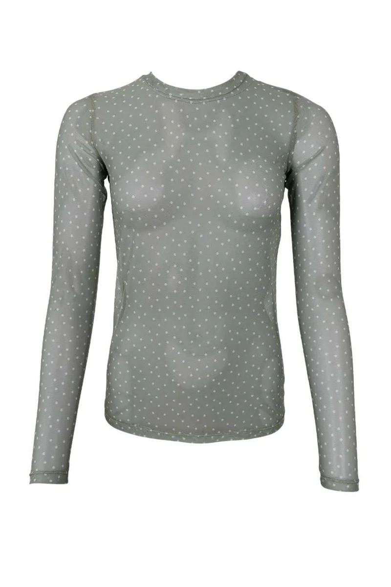 Black Colour - Bcanne Mesh Blouse 41138 - Shirts - Green Dot