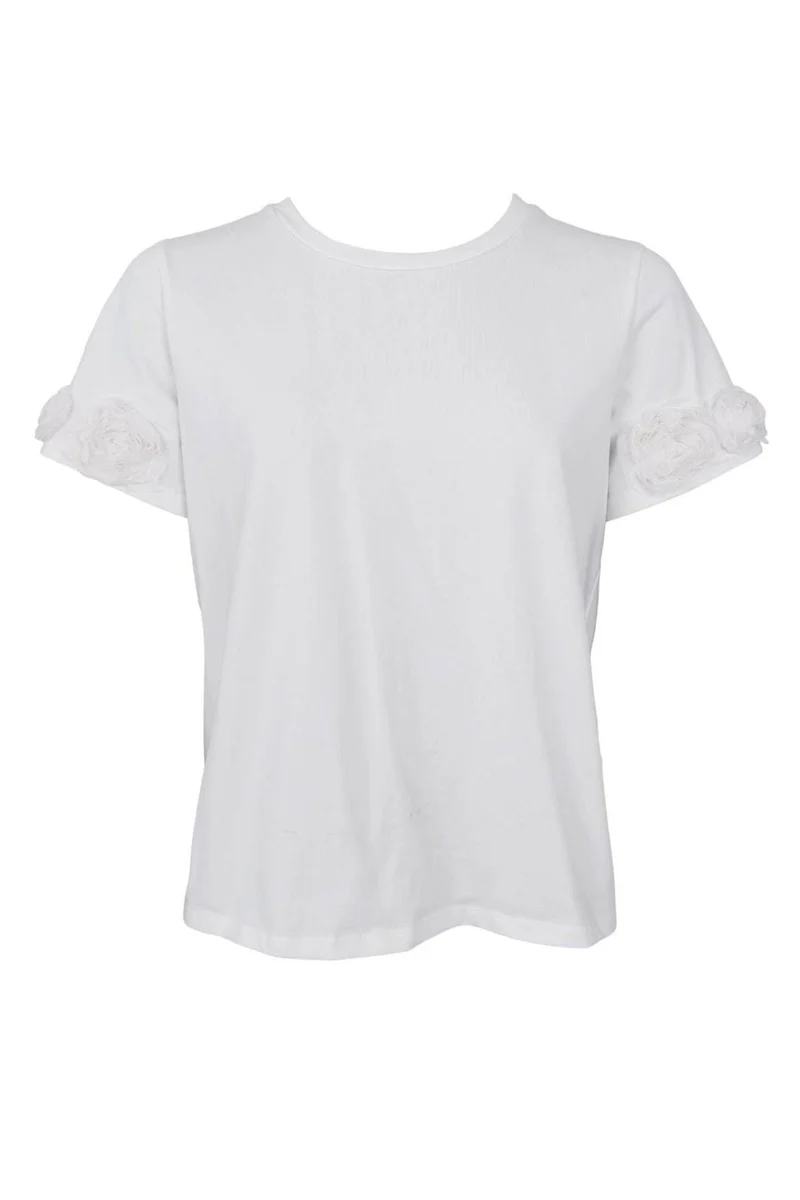 Black Colour - Bcmay Flowerpatch Tee 41102 - Shirts - Off White