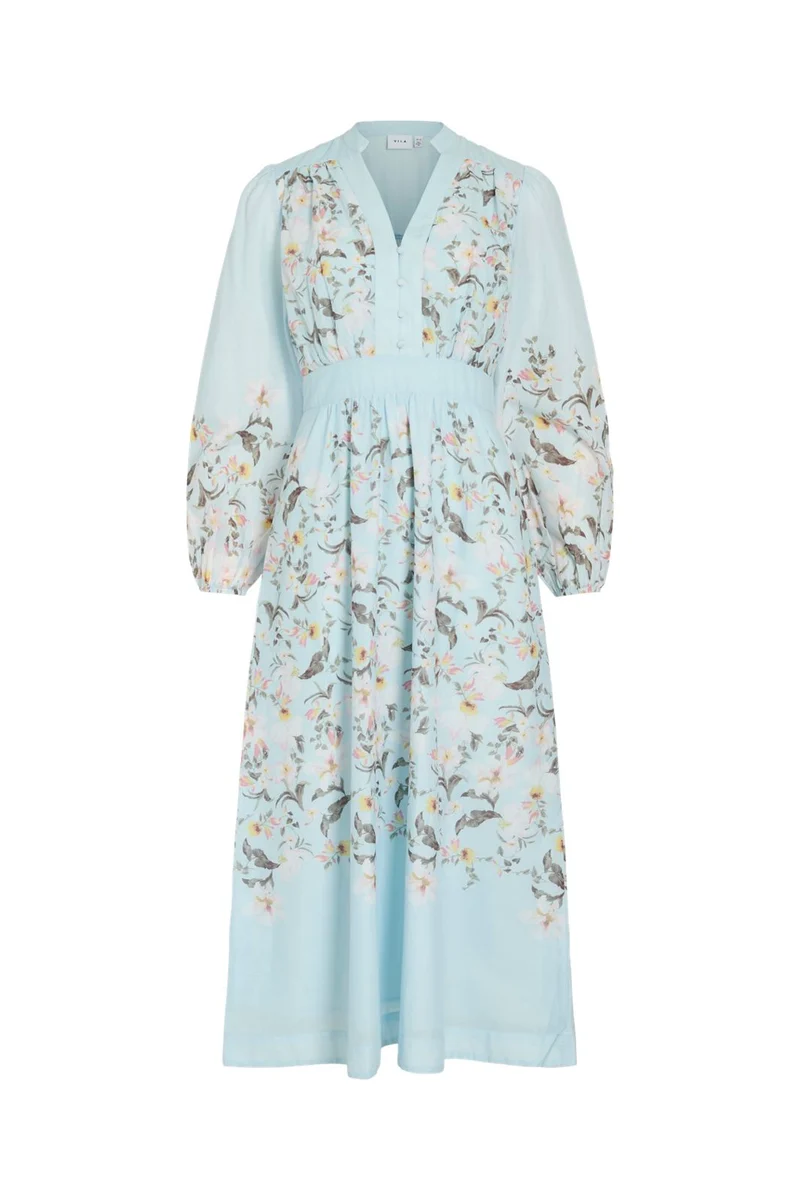 Vila - Vizanila Gil L/S Midi Dress/Dc/Ln - 4982753 Nantucket Breeze Gil