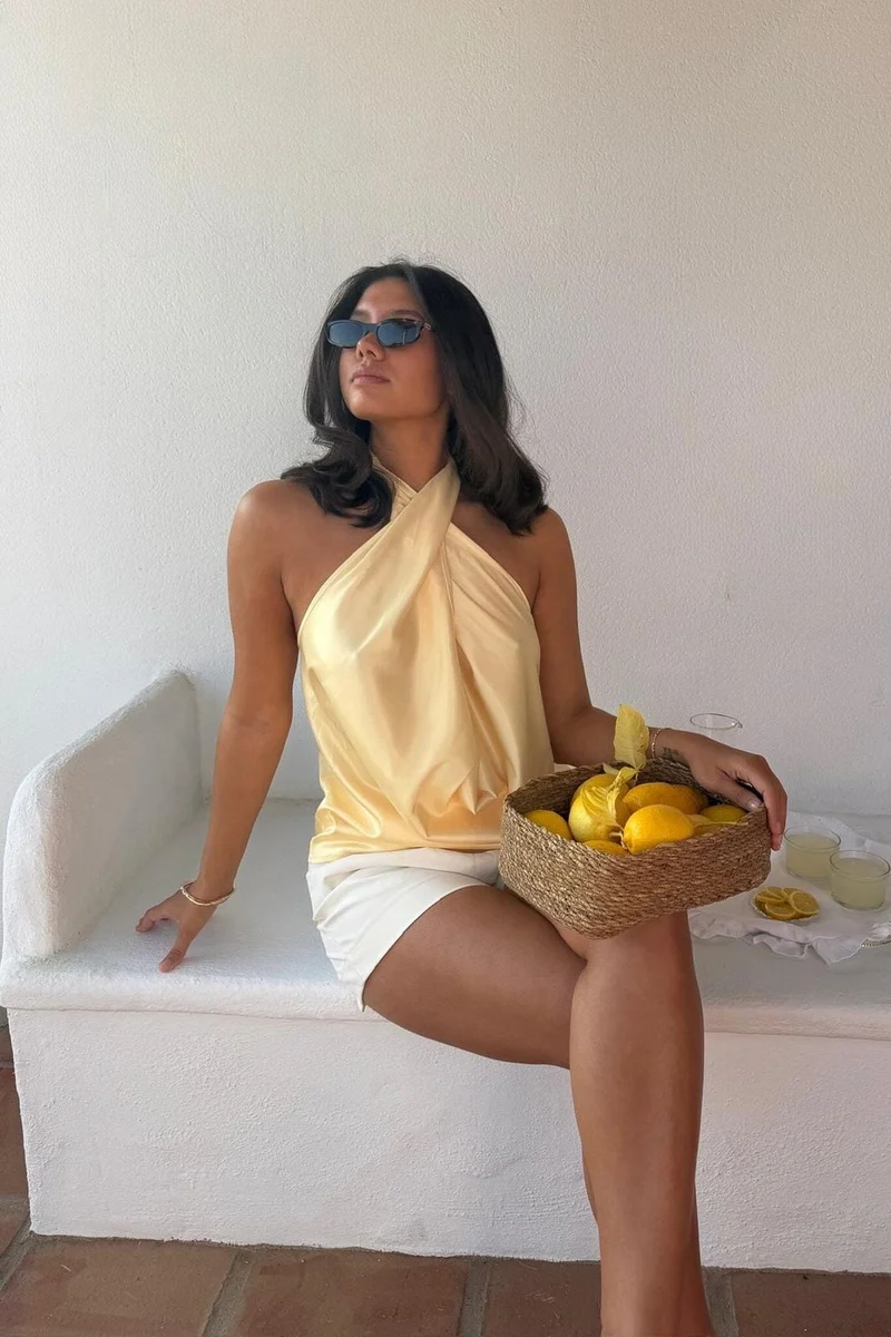 BYIC - Hollyic Wrap Top A2553 - Yellow