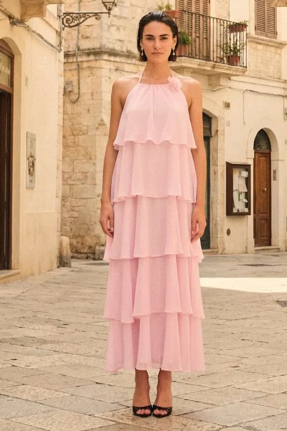 Only - Onlhiva S/L Long Layer Dress - 5092111 Cherry Blossom