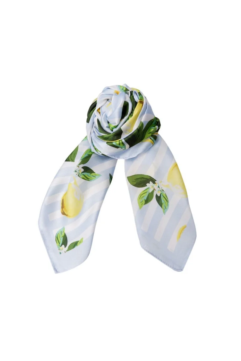 Black Colour - Bckayla Mini Scarf 3689 - Lt.Blue