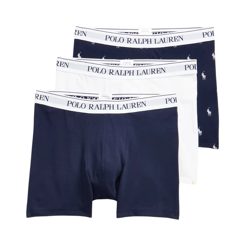 Stretch Cotton Trunk 3-Pack - Navy/White/Navy