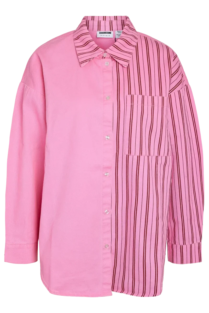 Noisy May - Nmkatri L/S Oversized Shirt Color - 5072656 Begonia Pink