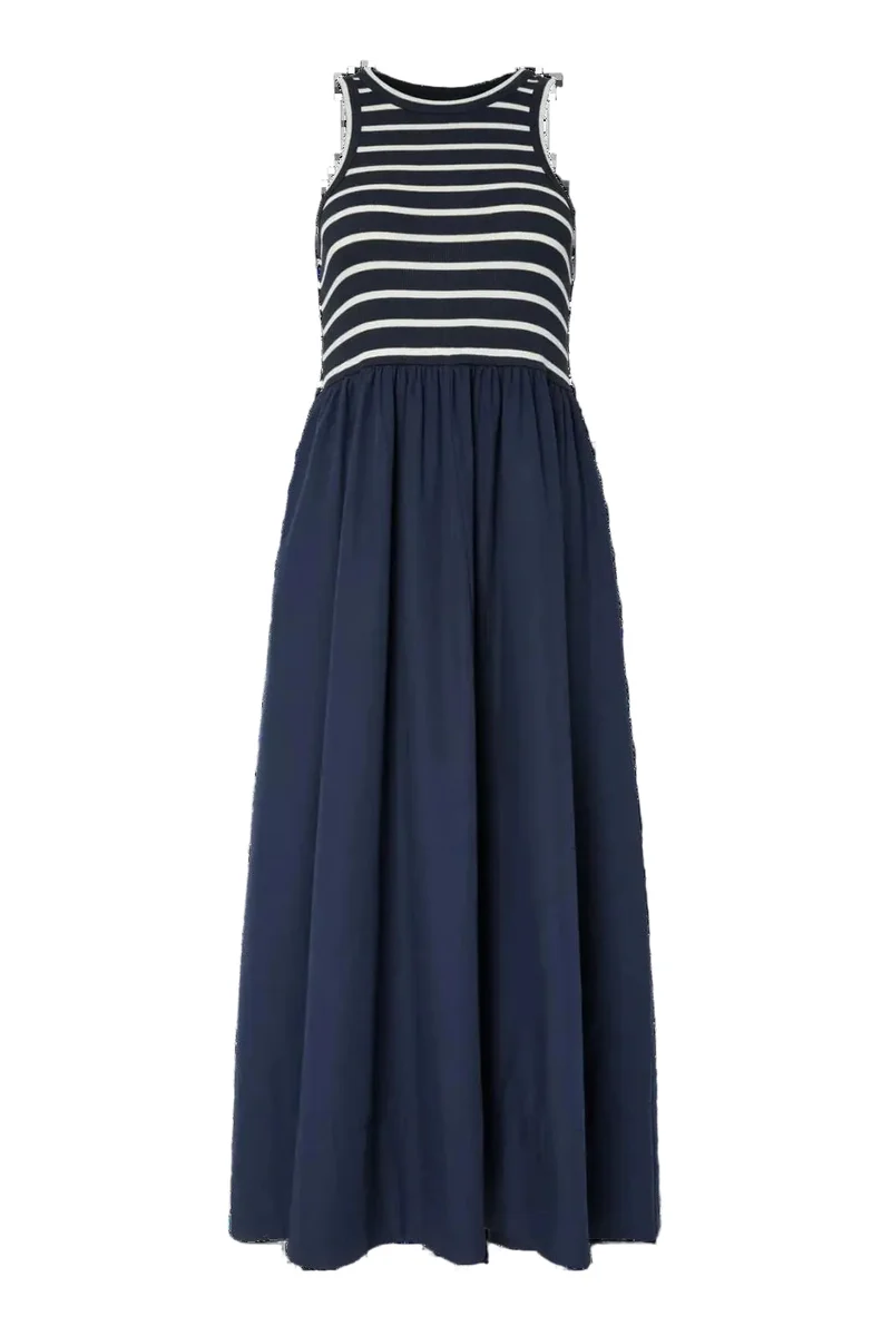 YAS - Yasmiri Sl Long Dress - 5001028 Navy Blazer Jersey White Stripes