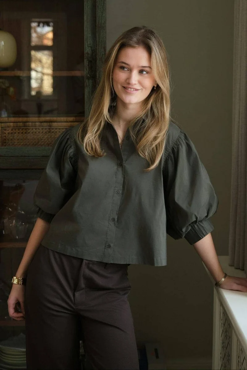 Neo Noir - Etta Poplin Shirt 168089 - 151 - Army
