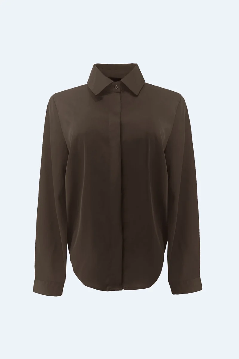 Liberte - Bosso Ls Shirt 22465 - Dark Brown