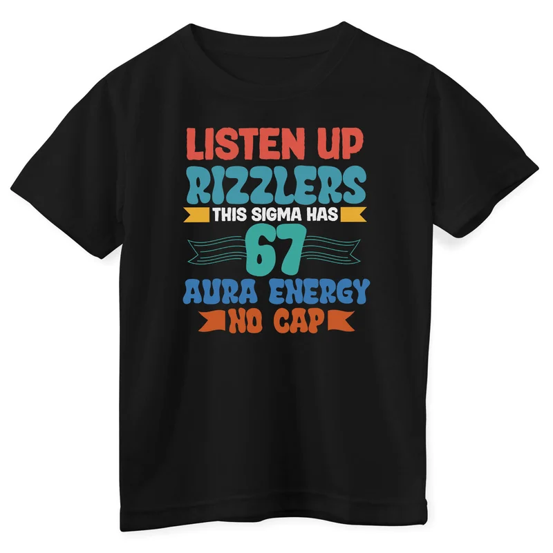 Listen Up Rizzlers - 67 Aura Energy Kids Tee