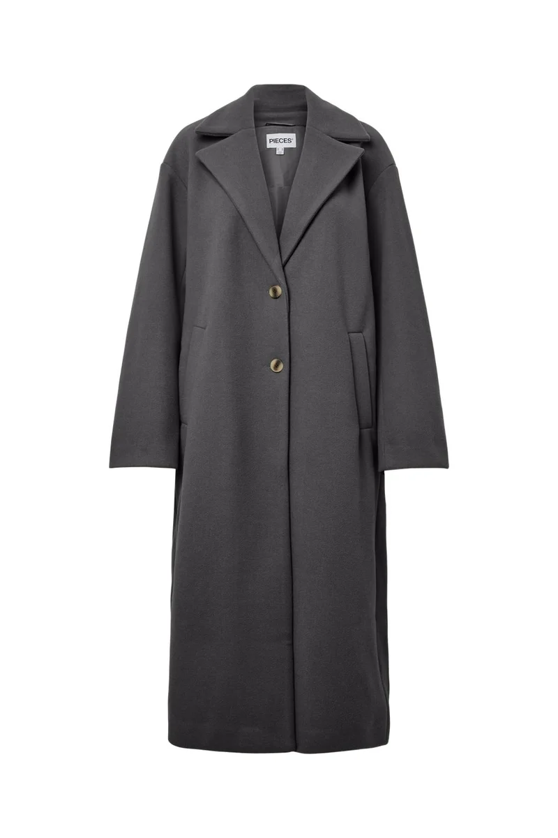 Pieces - Pcamy Long Coat - 5131052 Dark Grey Melange
