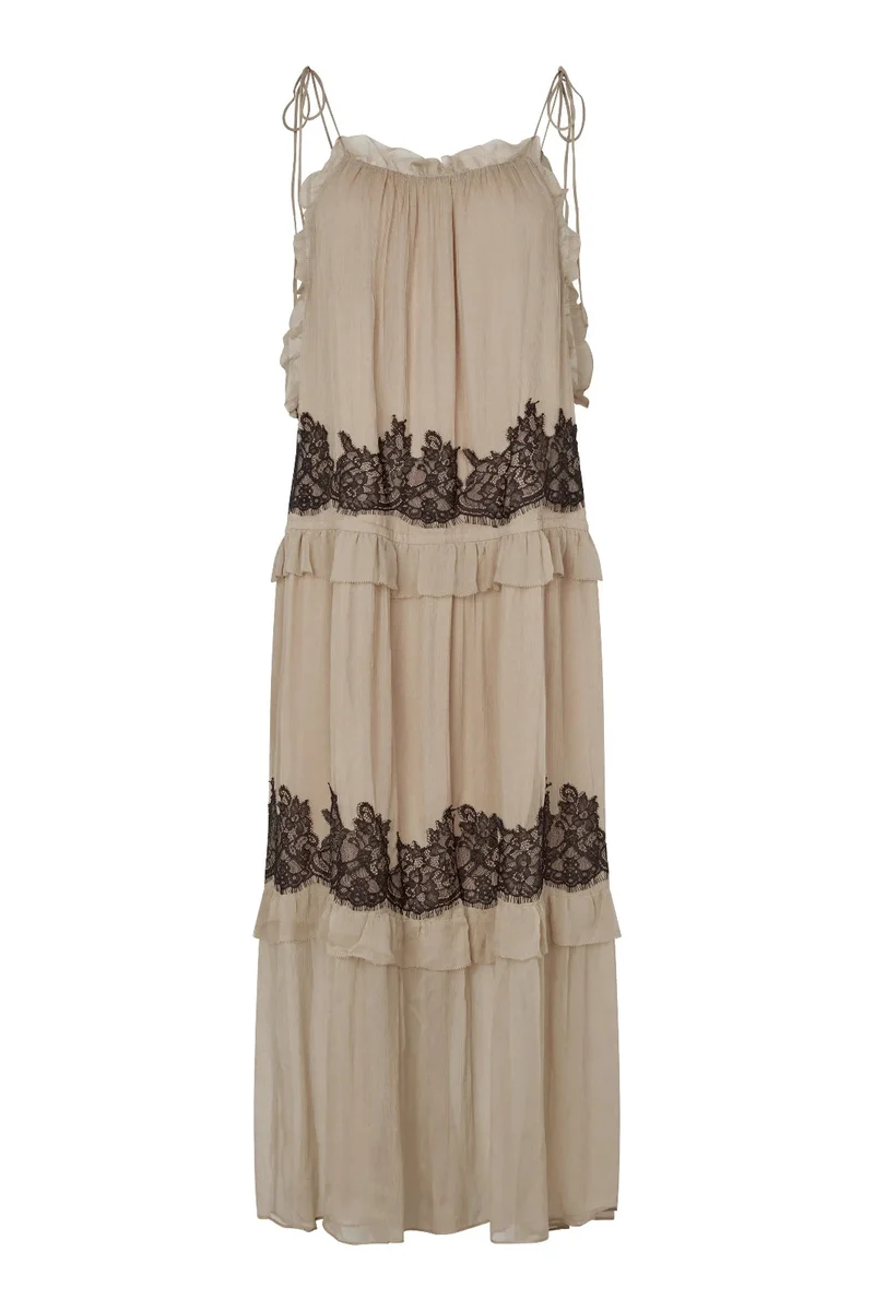 Second Female - Lynda Maxi Dress 60674 - 1047 Plaza Taupe