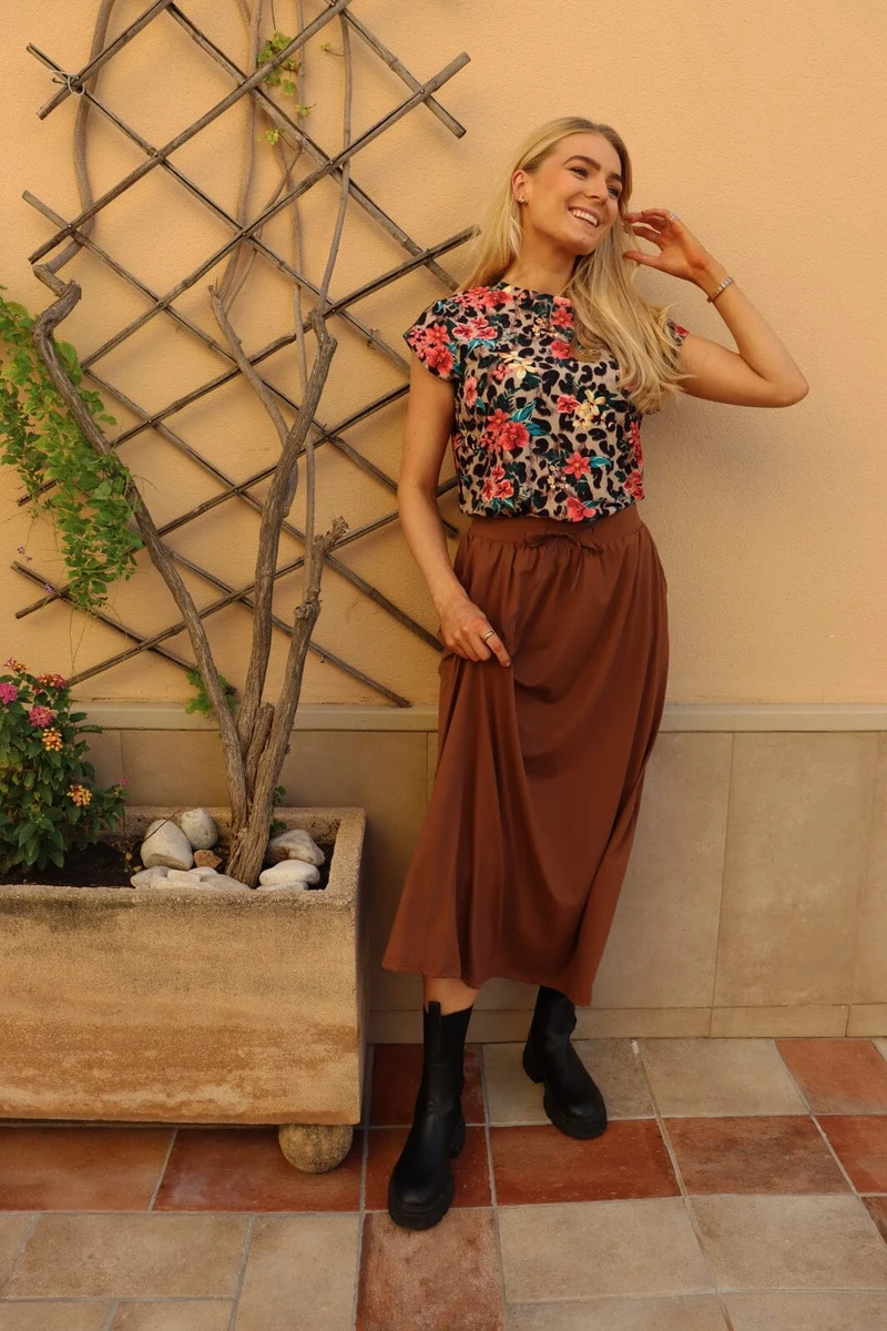 Liberte - Alma-Loose-Skirt 9582 - Milk Chocolate