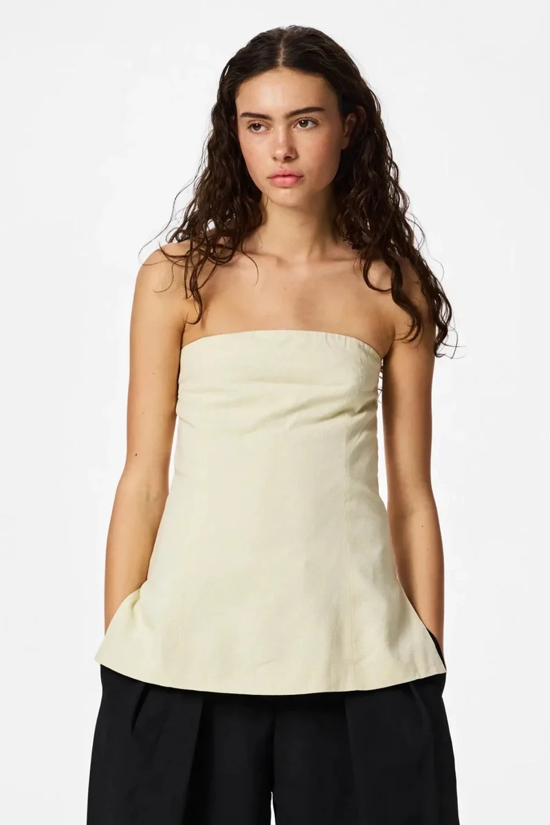 Pieces - Pcmajse Fitted Bandeau Top Pp - 5040798 Birch