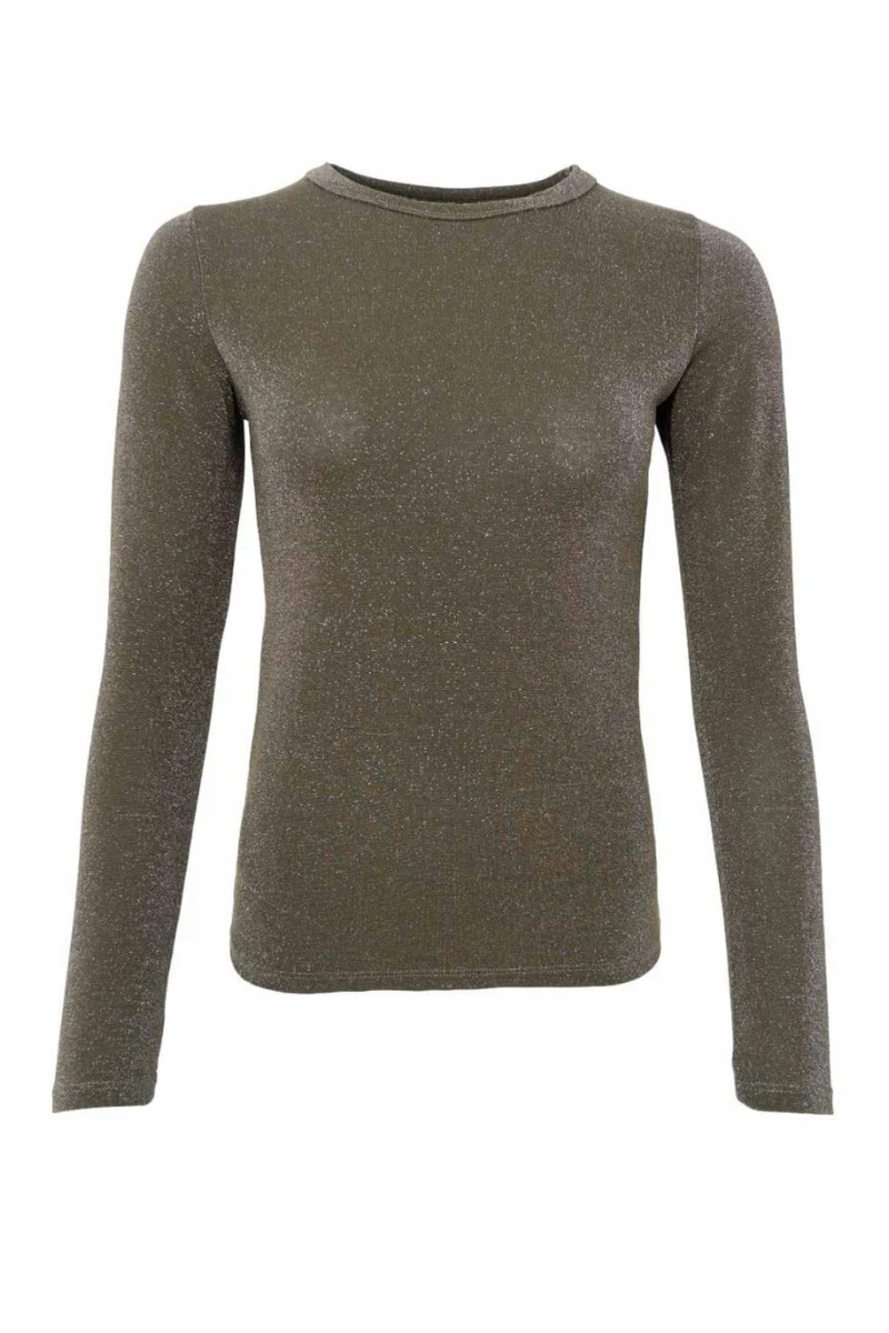 Black Colour - Bcfaye Lurex Blouse 3739 - Shirts - Hunter Green
