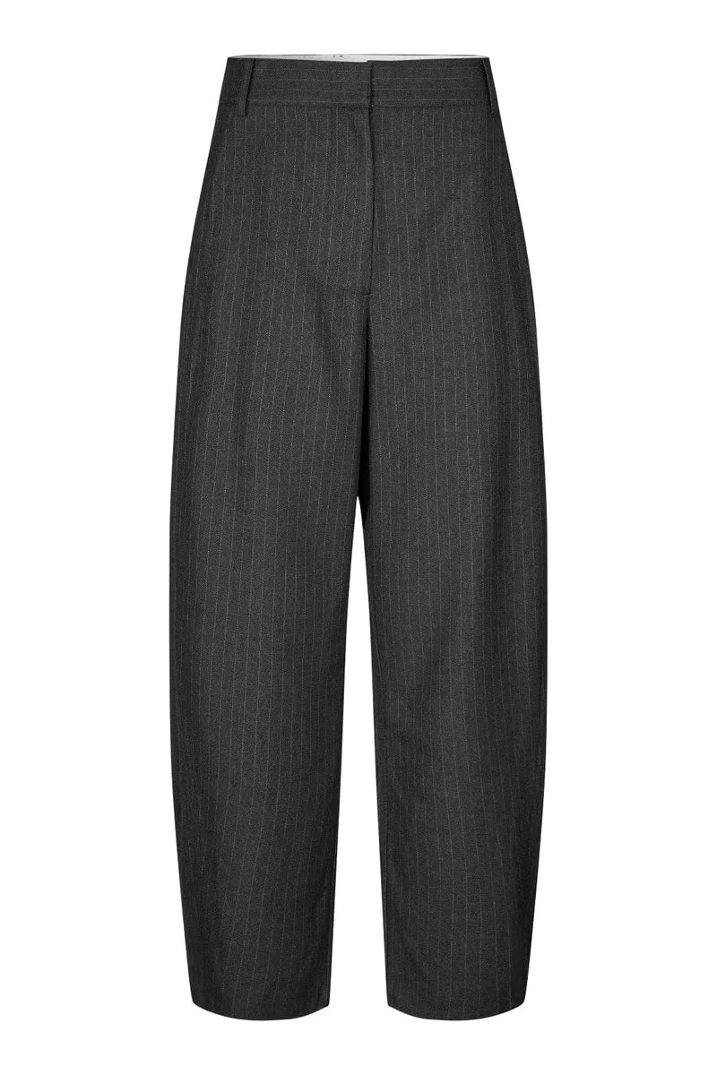 Second Female - Vienne Barrel Trousers 60946 - 7003 Dark grey melange