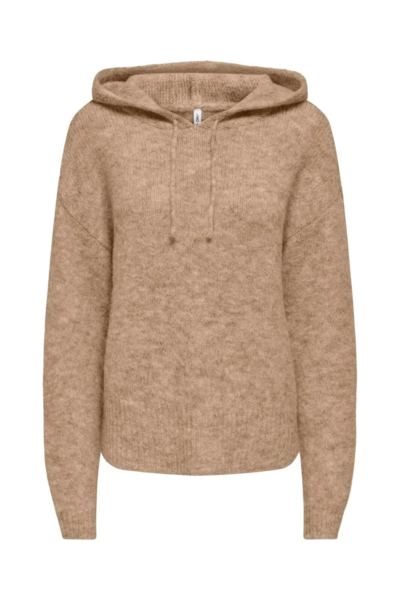 Only - Onlnellie Ls Hoodie Cc Knt - 5100926 Cornstalk Melange