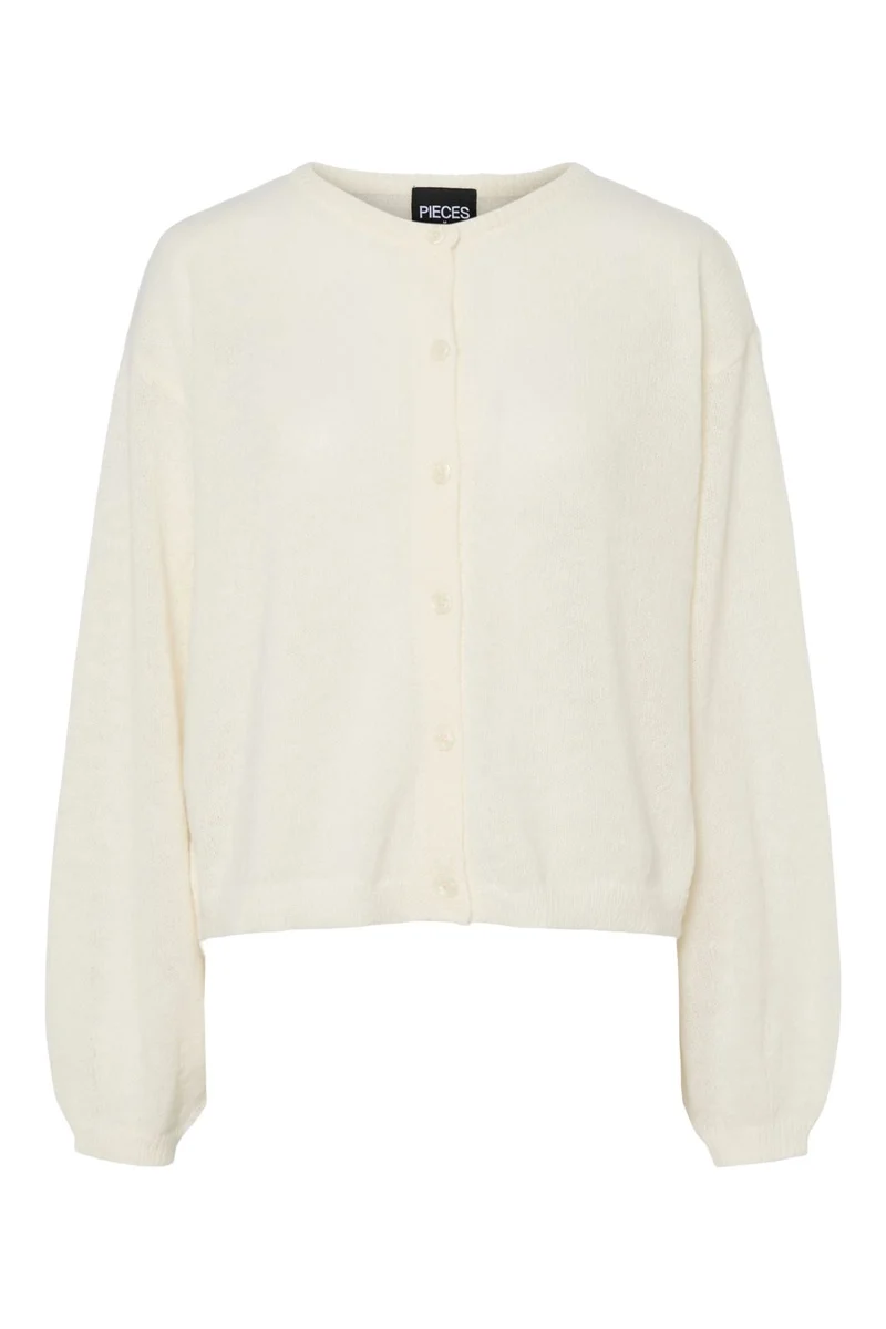 Pieces - Pcida Ls O-Neck Knit Cardigan Pwp Mm - 4767709 Cloud Dancer