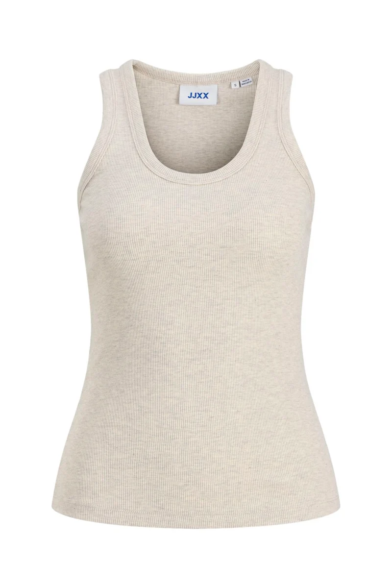 Jjxx - Jxfrida Sl U-Neck Top - 5018836 Oatmeal Melange