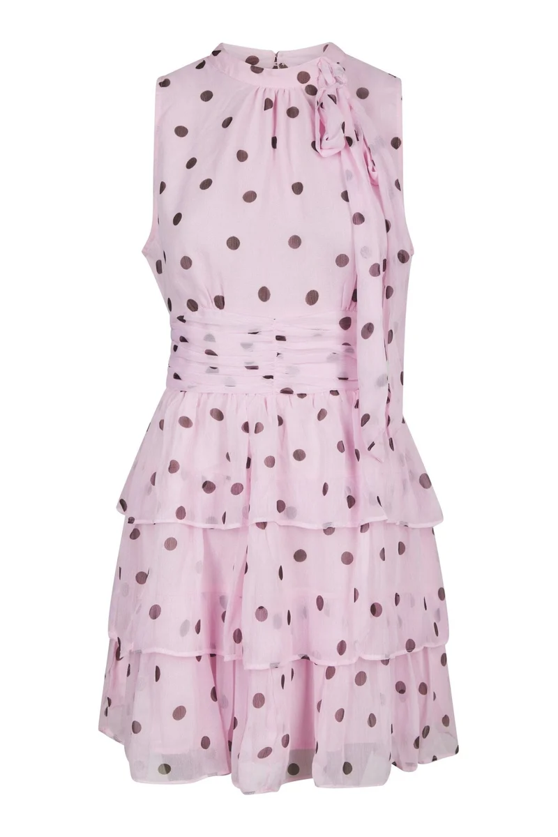 Neo Noir - May Big Dot Dress 170522 - 754 - Light Pink