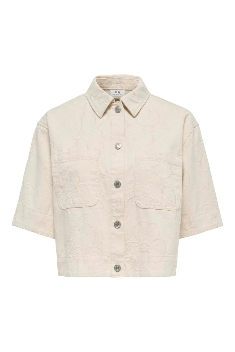 Jdy - Jdyhavanna S/S Emb Shirt - 5140640 Ecru Embroidery