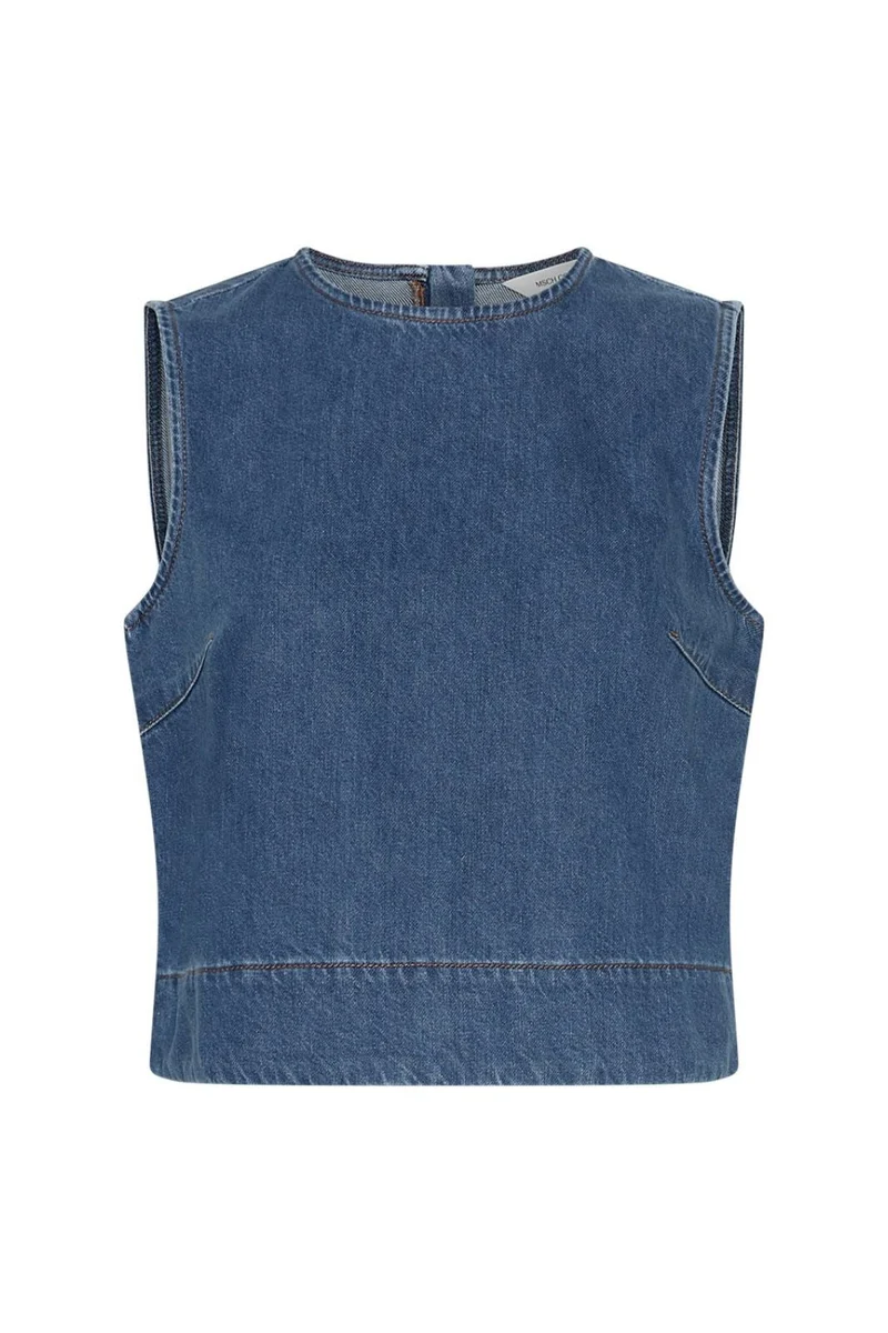 Moss Copenhagen - Mschjolene Elena Sl Top 19359 - Mid Blue Wash