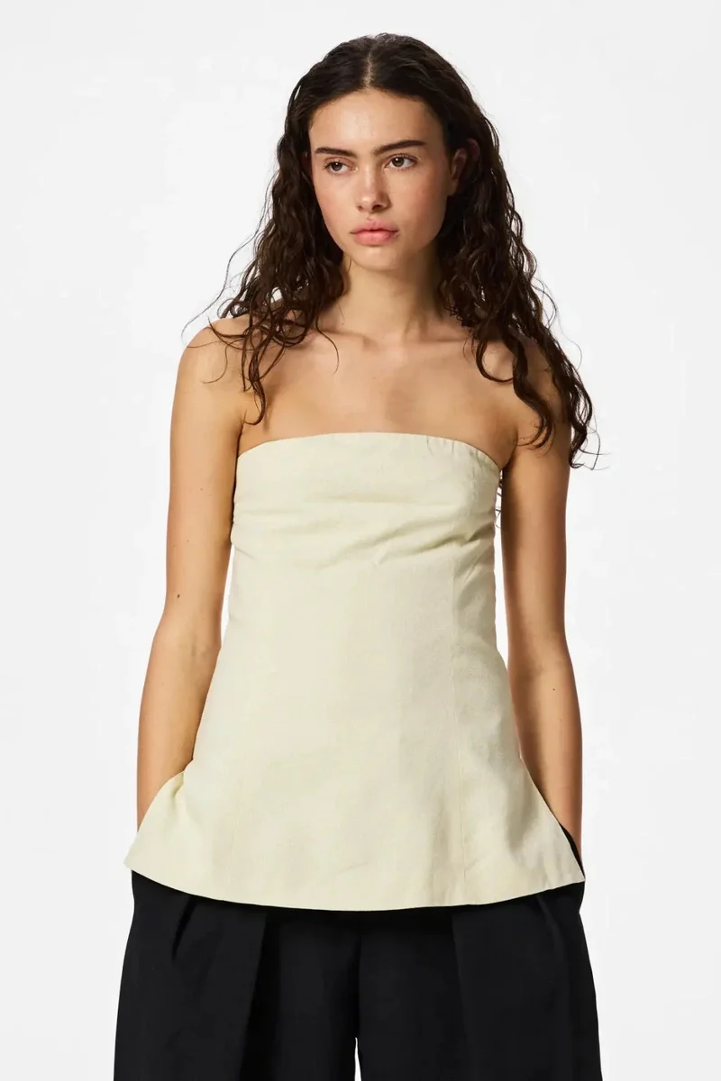 Pieces - Pcmajse Fitted Bandeau Top Pp - 5040798 Birch