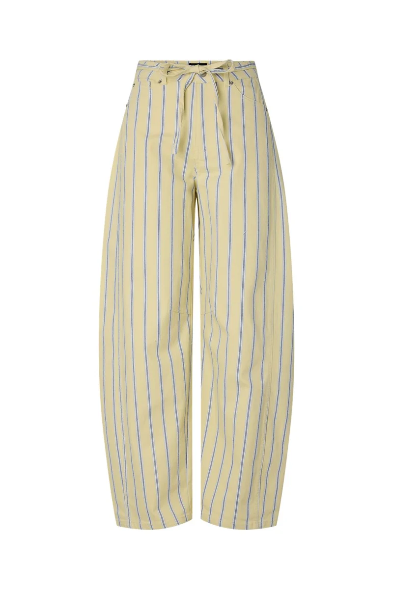 Pieces - Pcbillo Tie Barrel Jeans - 4972412 French Vanilla Cloud Dancer & Beaucoup Blue & Oyster Mushroom