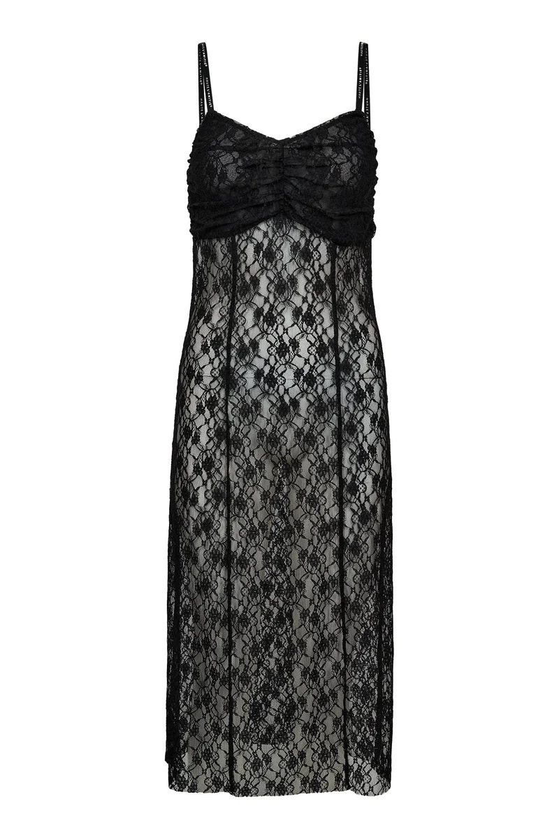 Haute L'Amitié - Lace Logo Strap Dress HL10752 - Black