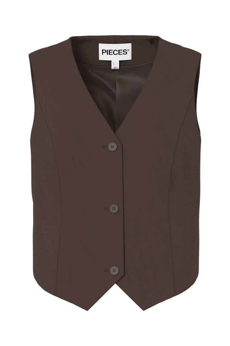 Pieces - Pcbosella Vest - 5052249 Hot Fudge