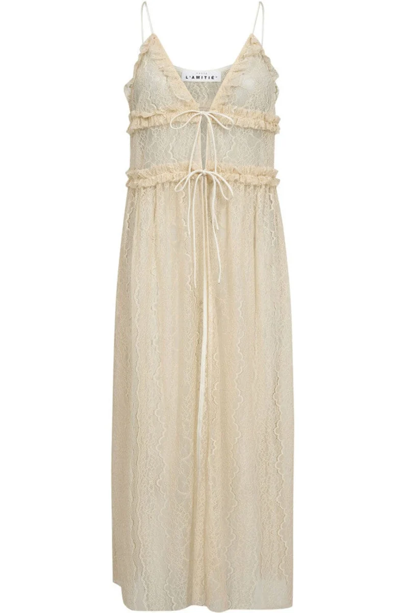 Haute L'Amitié - New Lace Tie Dress HL10599 - Seashell