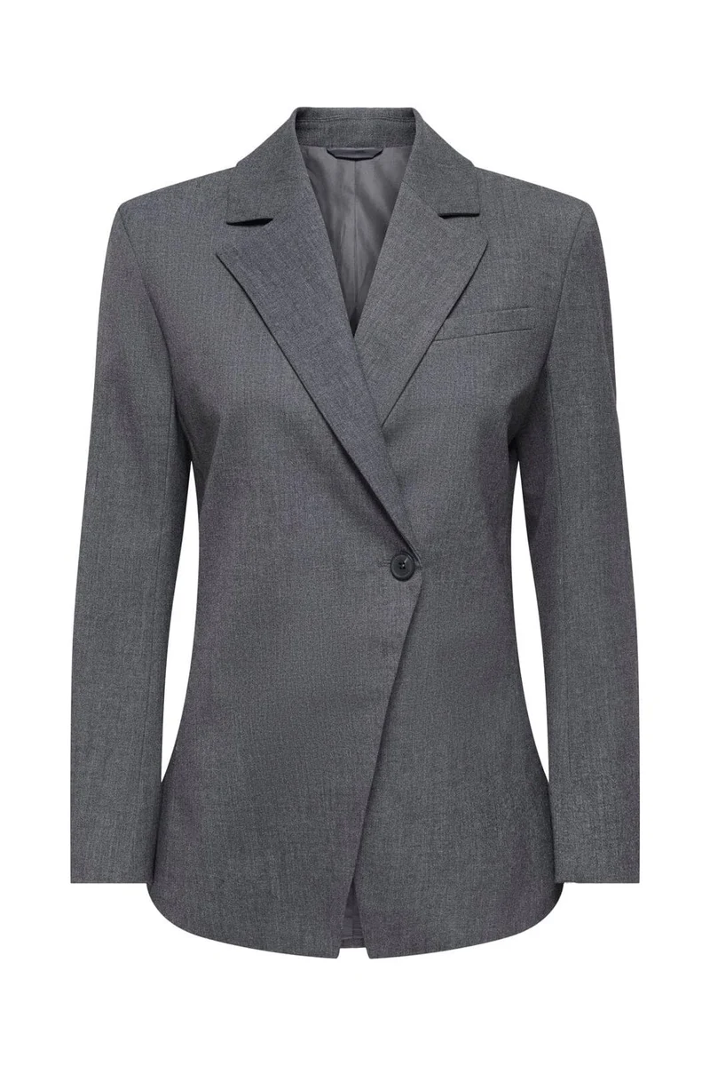 JDY - Jdyvalerie L/S Fitted Blazer - 5082542 Dark Grey Melange