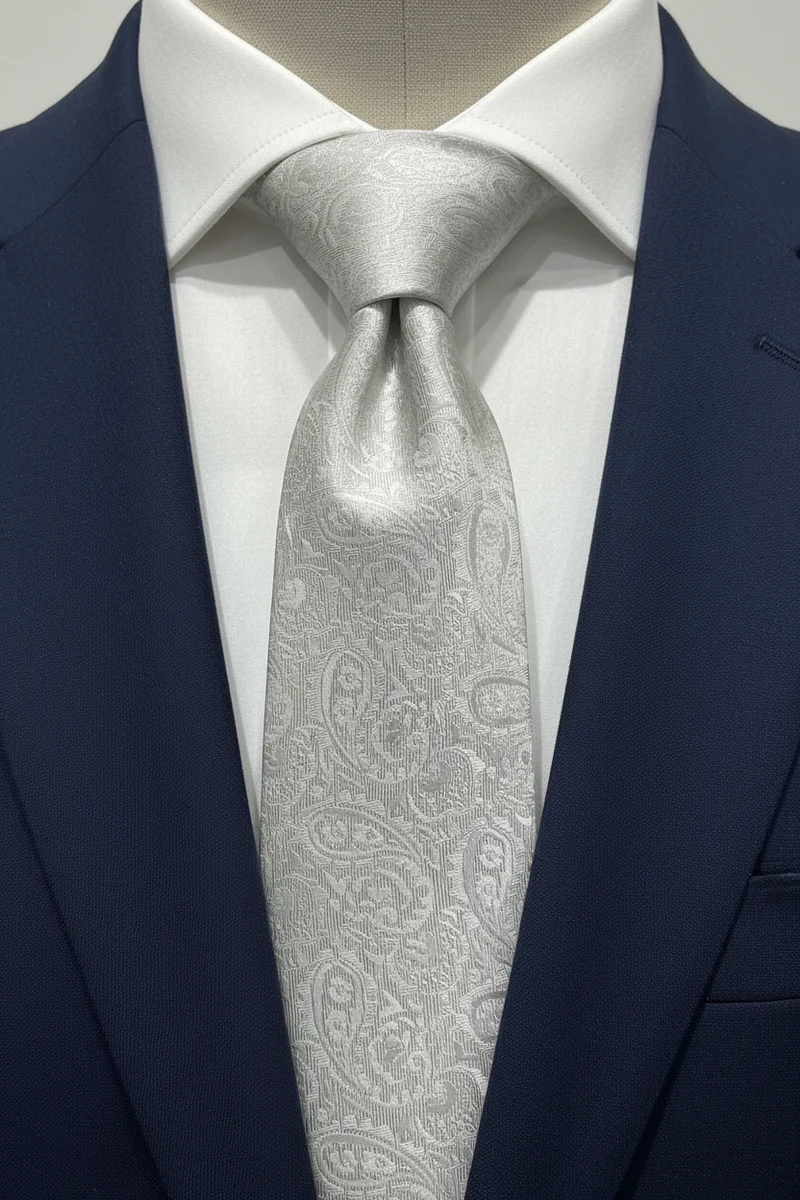 STHLM KRAVATT Silk Tie Paisley - Off White